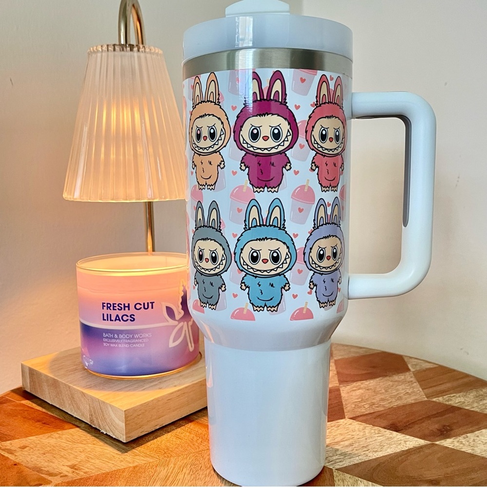 NEW Labubu 304 stainless steel vacuum Tumbler Cute Hydration Companion 40oz cup - Picture 2 of 4